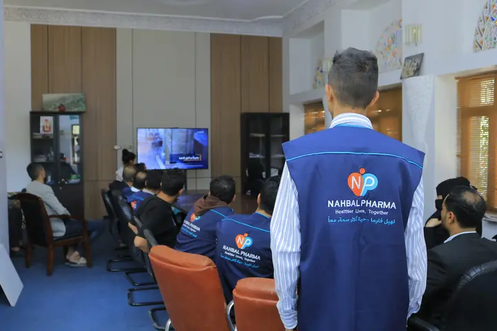 A collaborative learning and working session at Nahbal Pharma