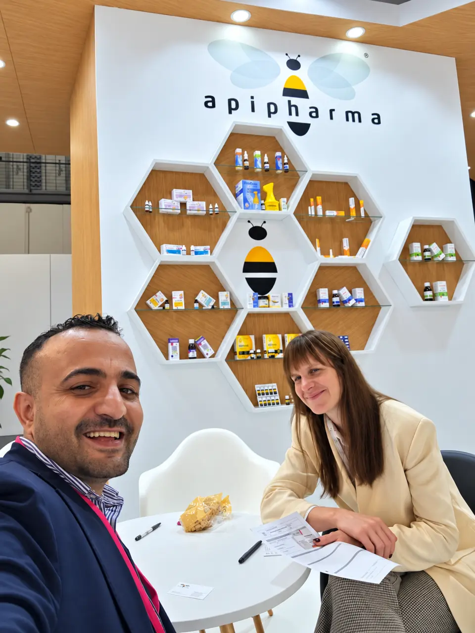 Nahbal Pharma introductory meeting at the apipharma booth